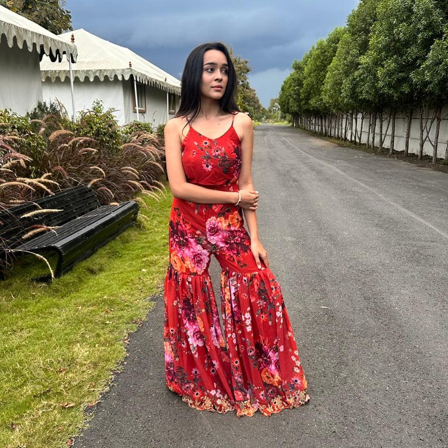 Festive coord set in floral print