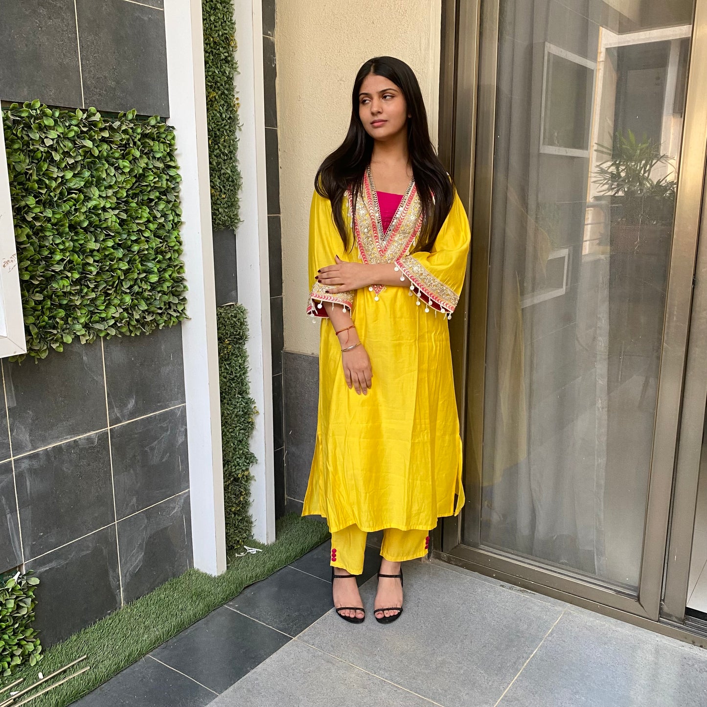 Lace- kurti and pant coord set