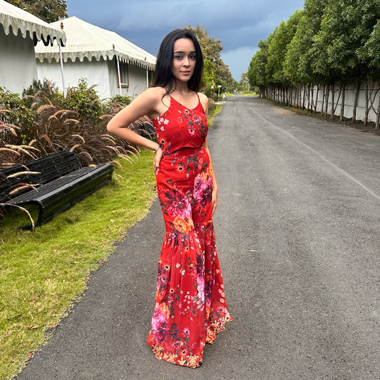 Festive coord set in floral print